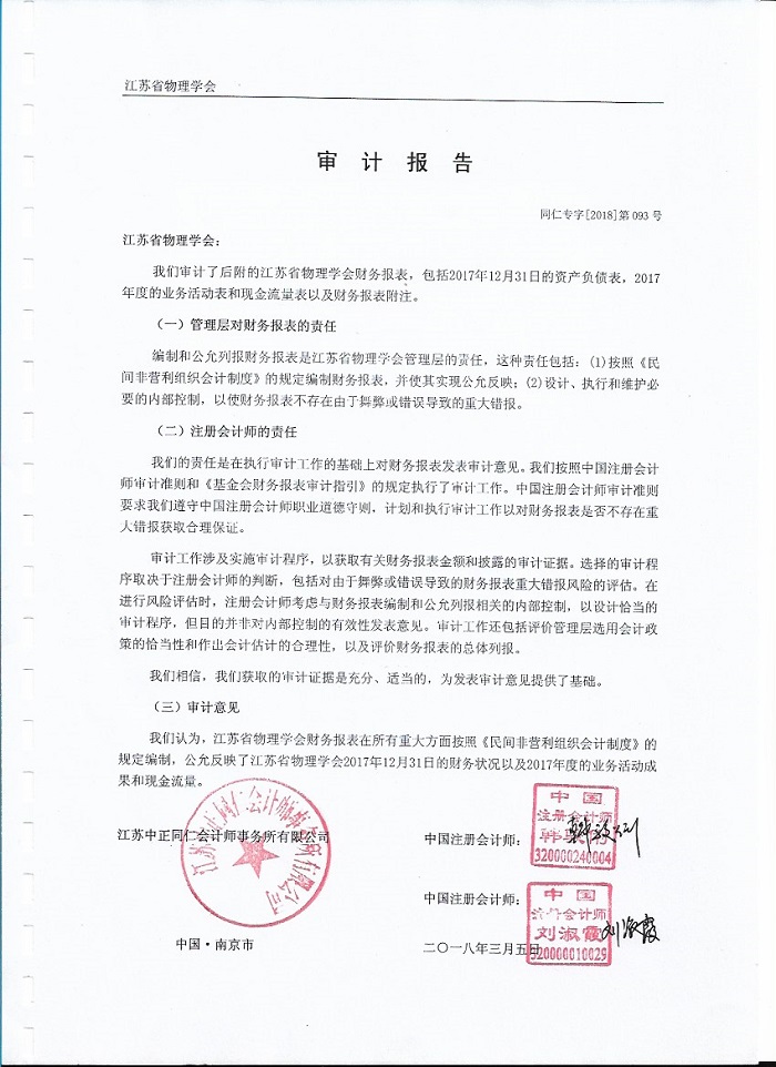 2017年度审计报告 网站